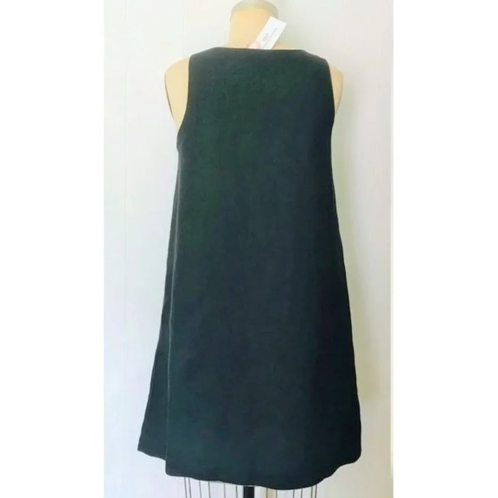 VINEYARD VINES BLACK LINEN COTTON PINTUCK SLEEVELESS CISCO SWING DRESS 4 NWT - Picture 3 of 8